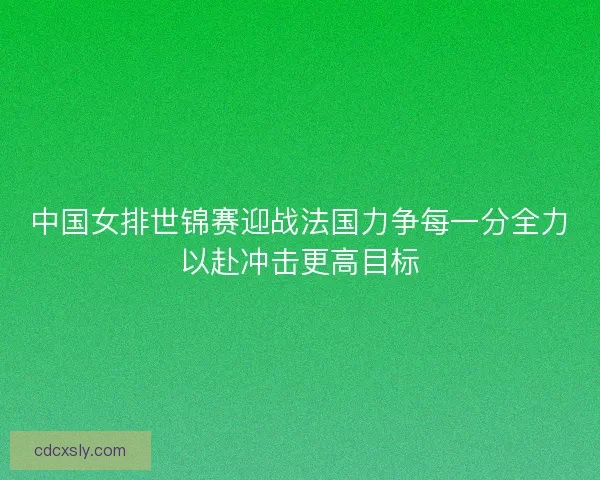 中国女排世锦赛迎战法国力争每一分全力以赴冲击更高目标