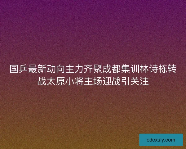 国乒最新动向主力齐聚成都集训林诗栋转战太原小将主场迎战引关注